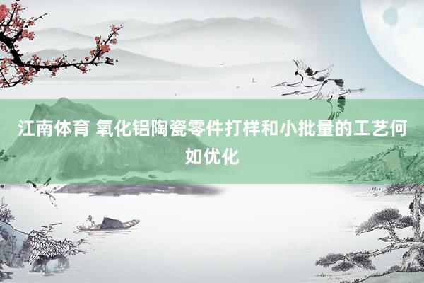 江南体育 氧化铝陶瓷零件打样和小批量的工艺何如优化